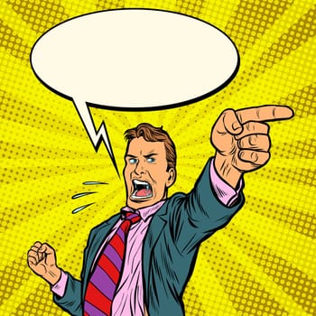 Businessman you gesture. Pop art retro vector illustration vintage kitsch