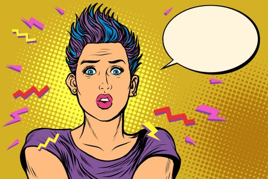 OMG surprise woman. Pop art retro vector illustration vintage kitsch