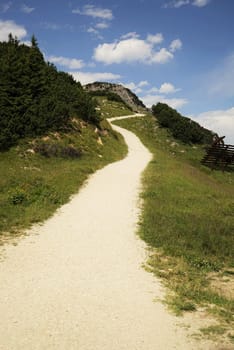 Mountain trail in the Tyrolean Alps