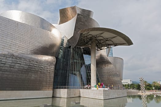 view of The Guggenheim Museum in Bilbao, Biscay, Basque Country, Spain.