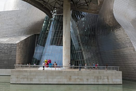 view of The Guggenheim Museum in Bilbao, Biscay, Basque Country, Spain.