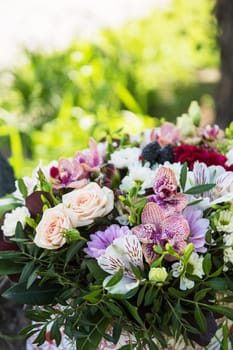 Beauty bouquet of different flowers