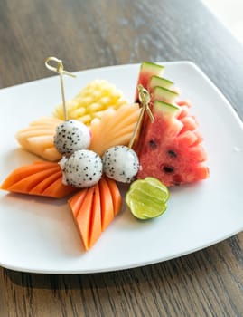 Exotic tropical fruit set for dessert