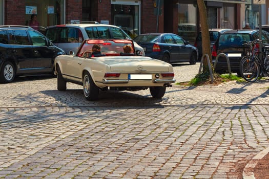 DUESELDORF,NRW, Germany - APRIL 02, 2017: Mercedes BENZ 230 SL classic car on a city tour near Duesseldorf