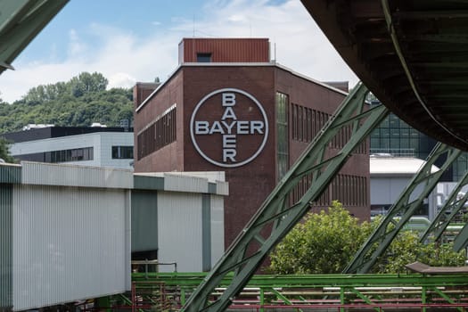 WUPPERTAL  NRW  GERMANY - JULY 31  2017:.The Bayer AG plants located in Wuppertal Elberfeld on both sides of the river Wupper develops and produces pharmaceutical products.