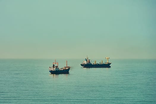 Cargo Ships at Anchorage in the Black Sea