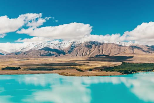 amazing landscapes viewed from Tekapo observatory, New Zealand