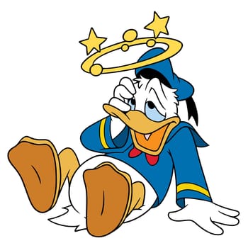Donald duck illustration cartoon dizzy