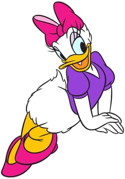 Daisy Duck posing character illustration cartoon