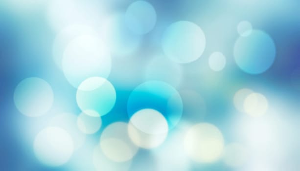 Abstract colorful blur blue texture background with white and blue bokeh circles in soft color style. Template for underwater backdrop or winter design illustration.