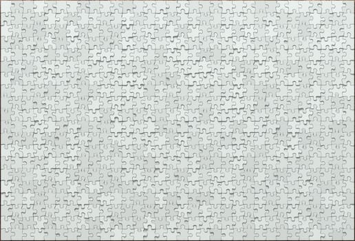 Blank jigsaw puzzle finished. 3D illustration. Concept image of job completed.