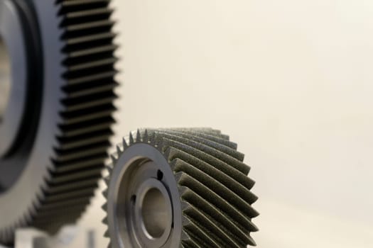 Engine gear two wheels for industrial background
