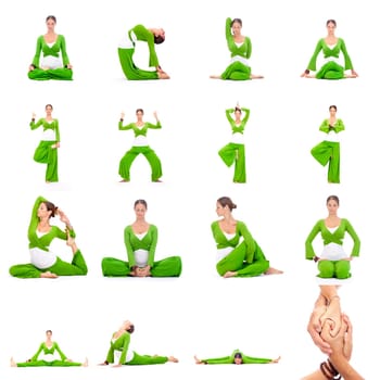 Pretty woman doing yoga