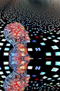 Electronic Man with Many Screens