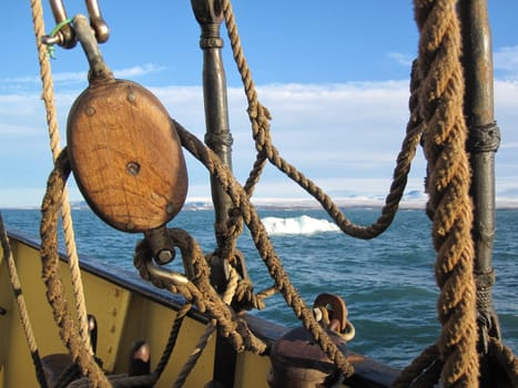 Tallship at Svalbard Coast