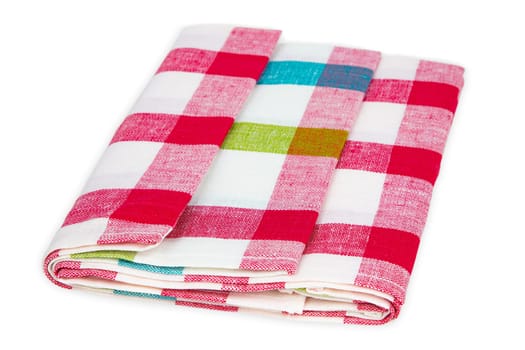 Checkered dishtowels isolated on white background