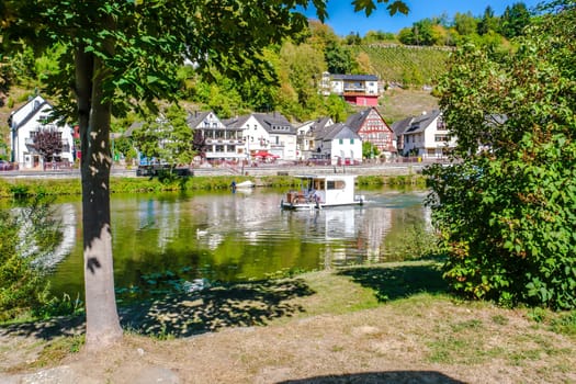 Idyllic Lahn River in Summer in Obernhof Germany, Rheinland-Pfalz