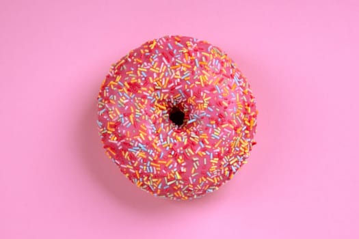 Delicious Donut on pink Background