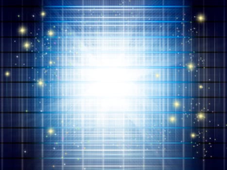 Abstract background of technology concept with glowing structural blue light manipulation