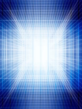 Abstract background of technology concept with glowing structural blue light manipulation