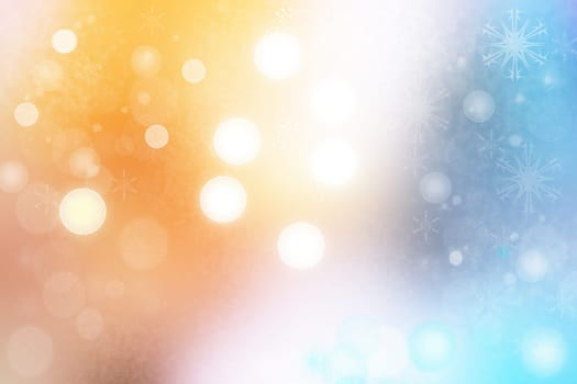 A festive abstract Happy New Year or Christmas background and with white blurred bokeh lights. Space for design. Card concept.