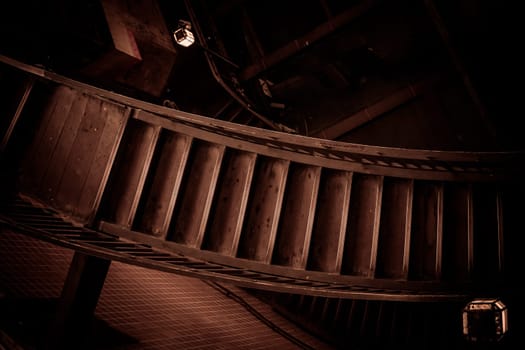 Old stairway in sepia colors