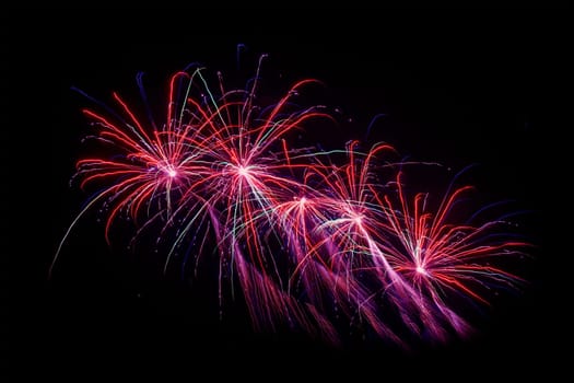 Variety of fireworks at new years eve