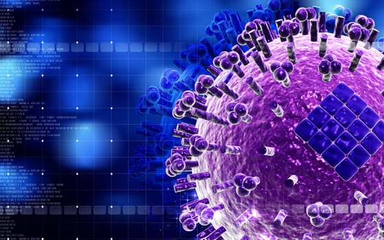 Digital illustration of avian virus in colour background