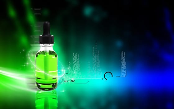 Digital illustration of medicine in colour background