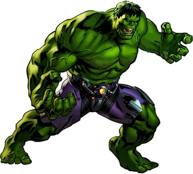 the incredible power muscular hulk green strong illustration