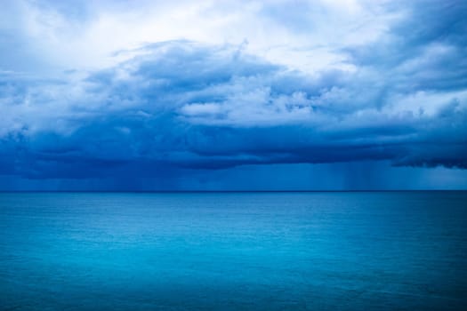 View of a storm over the ocean, Brittany, France