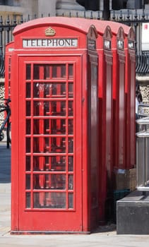 LONDON, UK - CIRCA JUNE 2018: Traditional red telephone box