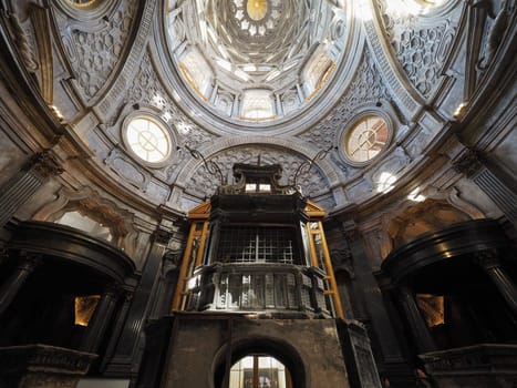 TURIN, ITALY - CIRCA OCTOBER 2018: Cupola cappella della Sindone meaning Holy Shroud chapel dome at Turin Cathedral