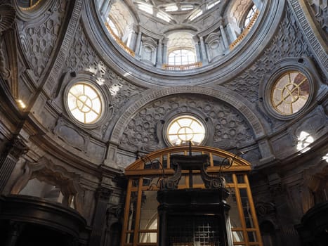 TURIN, ITALY - CIRCA OCTOBER 2018: Cupola cappella della Sindone meaning Holy Shroud chapel dome at Turin Cathedral