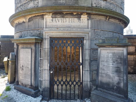 EDINBURGH, UK - CIRCA JUNE 2018: Mausoleum of philosopher David Hume at Old Calton Burial Ground