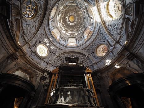 TURIN, ITALY - CIRCA OCTOBER 2018: Cupola cappella della Sindone meaning Holy Shroud chapel dome at Turin Cathedral