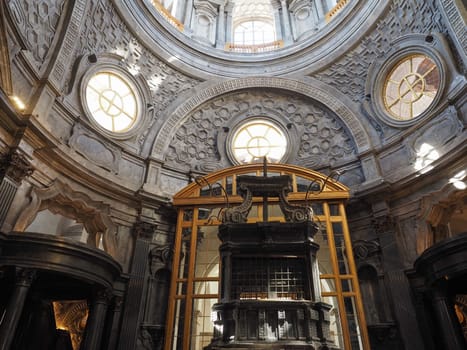 TURIN, ITALY - CIRCA OCTOBER 2018: Cupola cappella della Sindone meaning Holy Shroud chapel dome at Turin Cathedral
