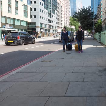 LONDON, UK - CIRCA JUNE 2018: people in London city centre