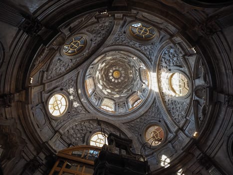 TURIN, ITALY - CIRCA OCTOBER 2018: Cupola cappella della Sindone meaning Holy Shroud chapel dome at Turin Cathedral
