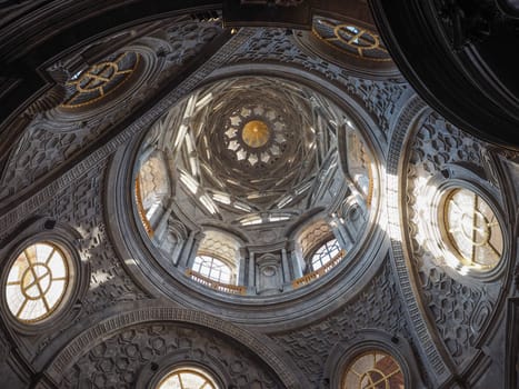 TURIN, ITALY - CIRCA OCTOBER 2018: Cupola cappella della Sindone meaning Holy Shroud chapel dome at Turin Cathedral