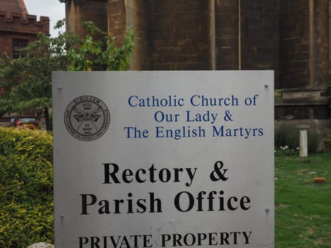 CAMBRIDGE, UK - CIRCA OCTOBER 2018: Catholic church of Our Lady and the English Martyrs