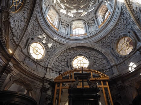 TURIN, ITALY - CIRCA OCTOBER 2018: Cupola cappella della Sindone meaning Holy Shroud chapel dome at Turin Cathedral