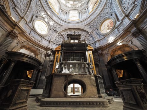 TURIN, ITALY - CIRCA OCTOBER 2018: Cupola cappella della Sindone meaning Holy Shroud chapel dome at Turin Cathedral