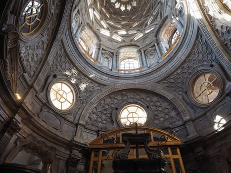 TURIN, ITALY - CIRCA OCTOBER 2018: Cupola cappella della Sindone meaning Holy Shroud chapel dome at Turin Cathedral