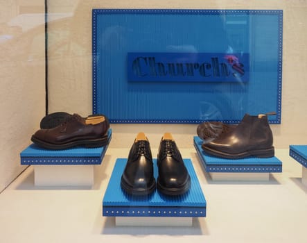 TURIN, ITALY - CIRCA OCTOBER 2018: Church's shoes shop window