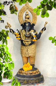 Close up Ganesha statue of Elephant, Hinduism God, God of wisdom and prosperity in Bangkok, Thailand