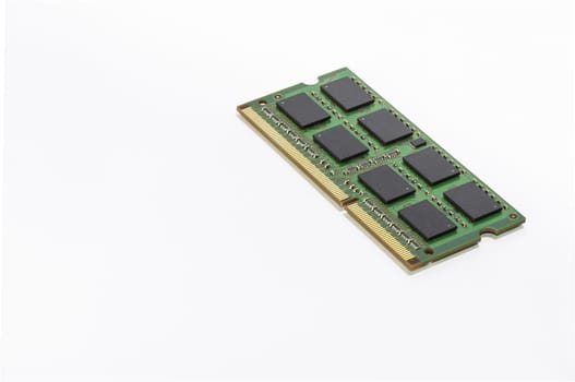 Chip of memory RAM on  a white background