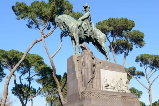 The big Umberto I king of Italy memorial statue