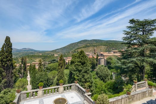 Wonderful landscape in Tivoli, Italy, with a nice blue sky