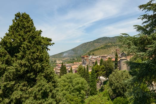 Wonderful landscape in Tivoli, Italy, with a nice blue sky